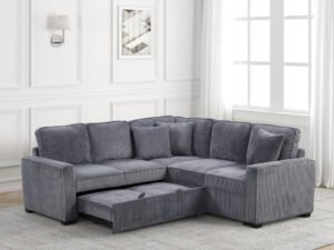 Ariel Charcoal Sectional With Pull-Out Bed