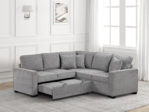 Ariel Gray Sectional With Pull-Out Bed