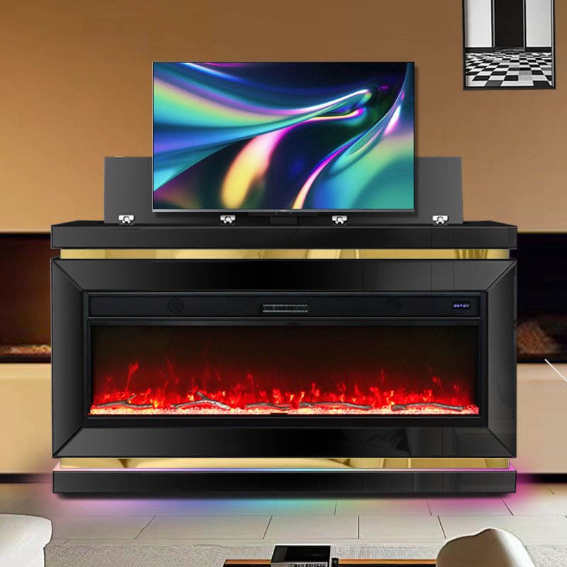 d829244c150916dcd701c9dd8586af26_orig A93 TV STAND W/FIREPLACE (BLACK)