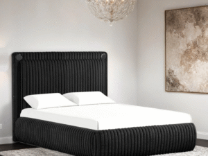 Diana Black Platform Bed - Queen, King