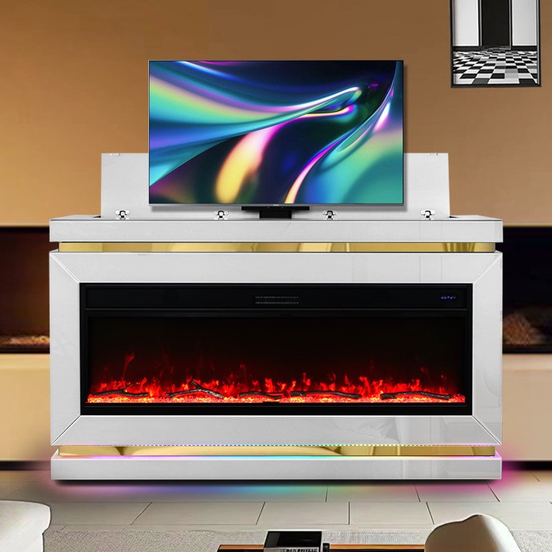 e983b998a2b152a31be866f3d0d57614_orig A94 TV STAND W/FIREPLACE (WHITE)