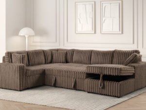Forever Mocha Sectional With Pull-Out Bed