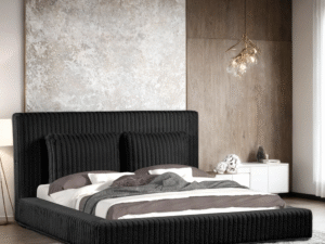 Lauren Black Platform Bed (w/ USB PORTS) - Queen, King