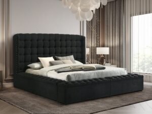 Madonna Black Platform Bed - Queen, King