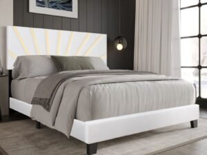 Nico White Platform - Queen, King Bed