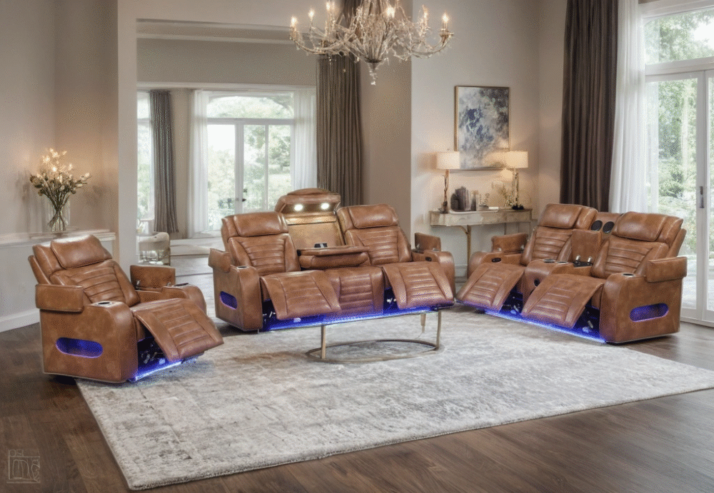 tokyo-brown-1_orig TOKYO 3PC Brown Power Reclining Set