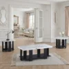Modern+3-Piece+Table+Set+–+Rectangular+Shape+Coffee+Table+++2+Square+Shape+End+Tables+–+Black+Wood+Base-615568473 Modern 3-Piece Table Set – Rectangular Shape Coffee Table + 2 Square Shape End Tables – Black Wood Base